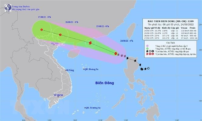 Bão số 3 di chuyển theo hướng Tây Tây Bắc, có xu hướng mạnh thêm